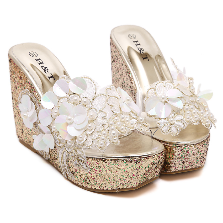 2026 Fairy Style Flower One-Strap Slippers Summer High Heels for Women with Dress Sizes 34-40 Customizable - Image 5