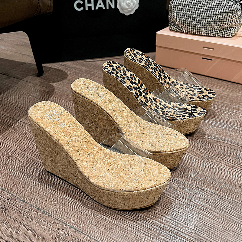 2026 New Summer Platform Wedge Slippers for Women French Style Transparent Strap Slip On Sandals - Image 3