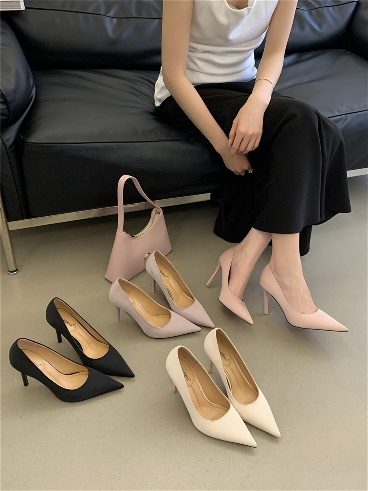 British Style Brown High Heel Women's Shoes 2026 New Non-Tiring Work Shoes Black Single Shoes Pointed Toe Leather Shoes
