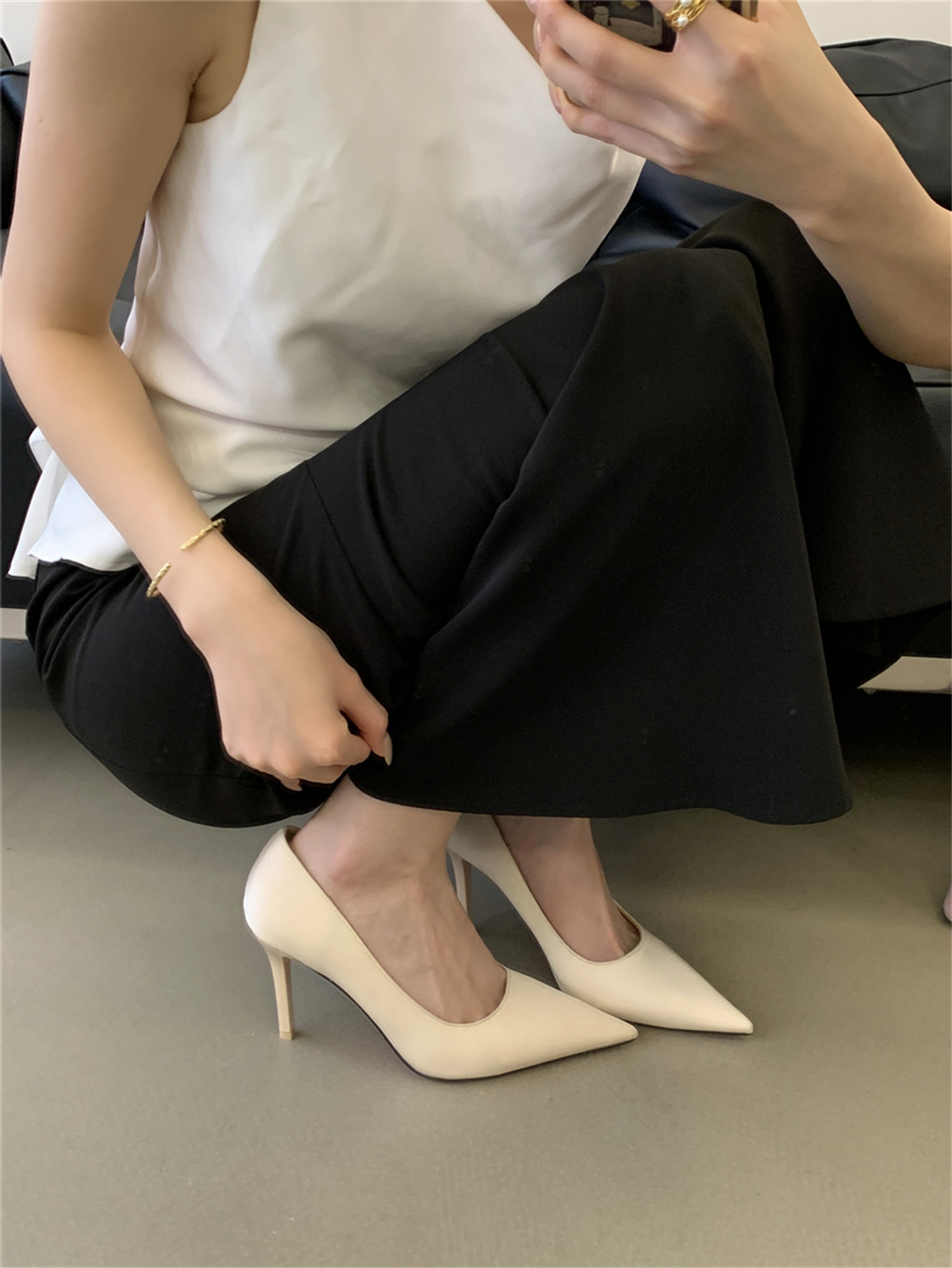 British Style Brown High Heel Women's Shoes 2026 New Non-Tiring Work Shoes Black Single Shoes Pointed Toe Leather Shoes - Image 2