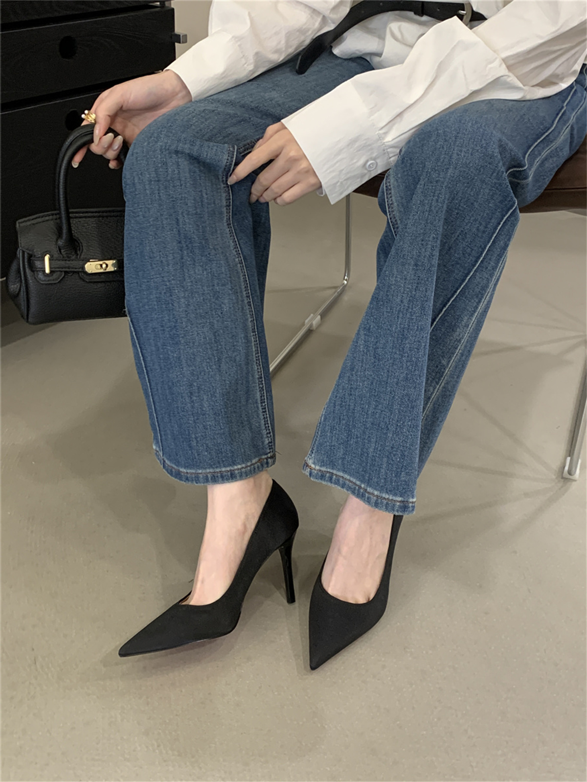 British Style Brown High Heel Women's Shoes 2026 New Non-Tiring Work Shoes Black Single Shoes Pointed Toe Leather Shoes - Image 3