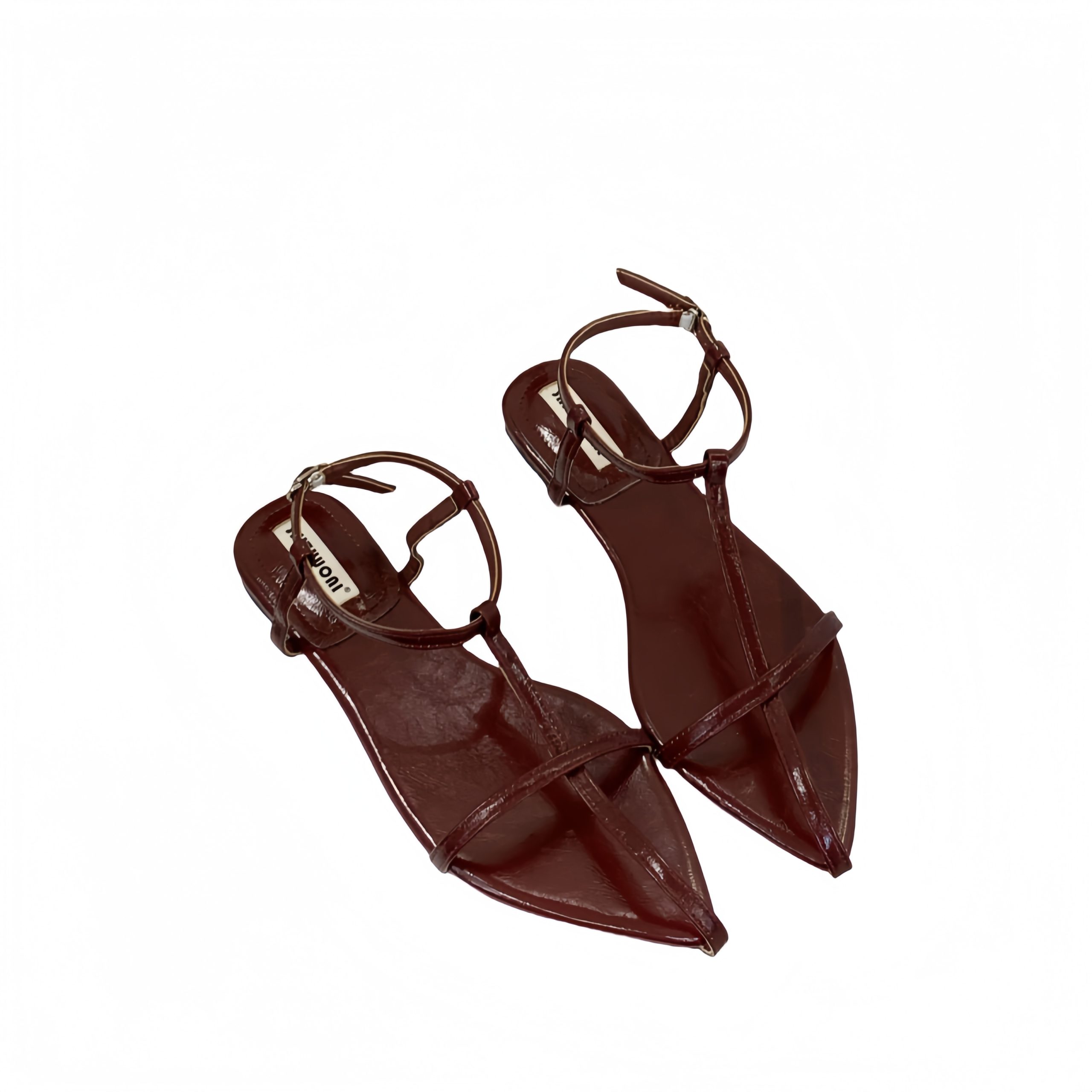 Designer Cutout Pointed Toe One-Strap Sandals for Women Summer 2025 New Style Soft Sole Beach Roman Shoes - Image 5