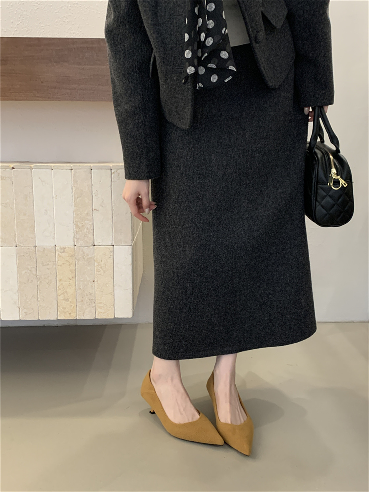 French Style Pointed Toe Low Heel Suede Women's Shoes 2025 New Summer Office Work Shoes - Image 4
