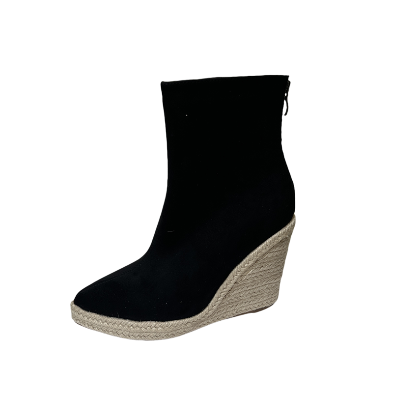 Frosted High Heel Women's Martin Boots 2025 Autumn Winter New Pointed Toe Slope Heel Slim Boots - Image 5