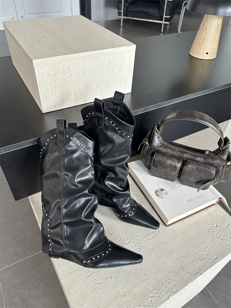 Pointed Toe Stiletto Boots 2026 New Retro High Heel Tube Boots Niche Versatile High Top Fashion Boots Women - Image 4