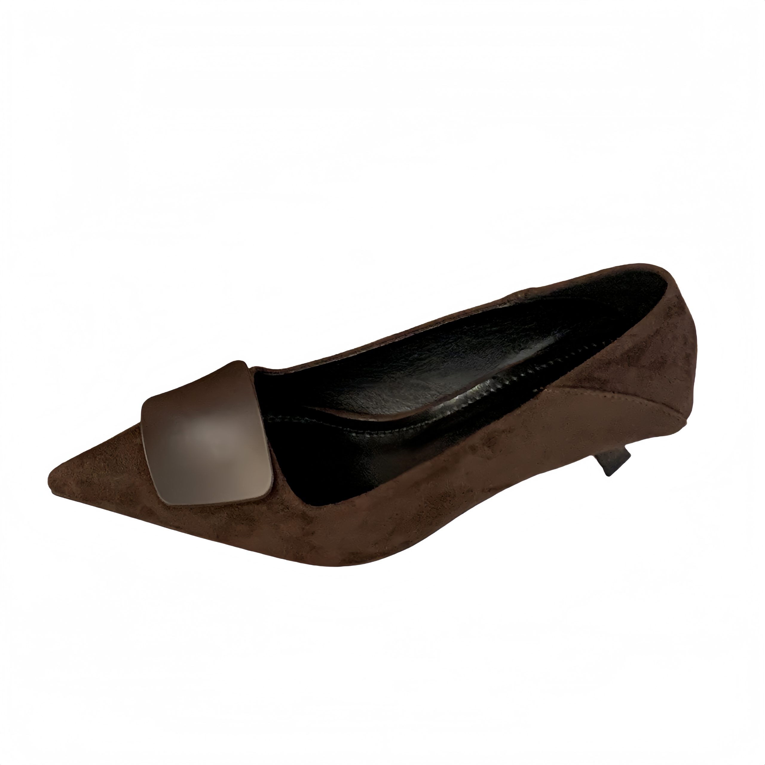 Women's French Style Pointed Toe Suede Kitten Heel Shoes 2025 Autumn New Arrival Versatile Low Cut Daily Commute - Image 5